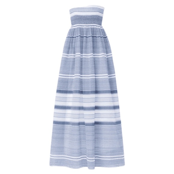 Lafayette 148 Stripe Crinkle Strapless Dress - Picture 12 of 12